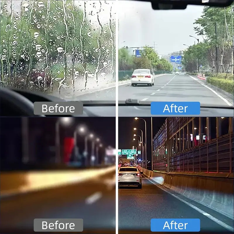 Rain or Glare🌧️, See with Perfect Clarity🚦. 🚗The Ultimate Solution to Invisible Windshield Grime.